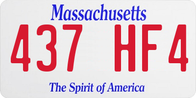 MA license plate 437HF4