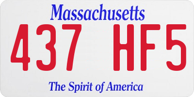 MA license plate 437HF5