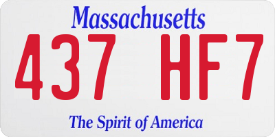 MA license plate 437HF7