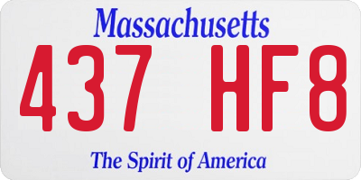 MA license plate 437HF8