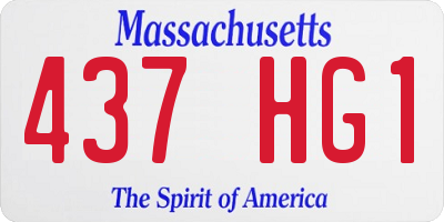 MA license plate 437HG1