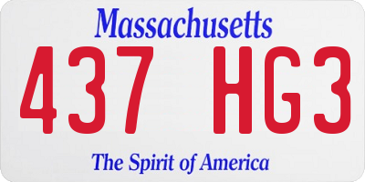MA license plate 437HG3