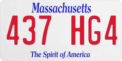 MA license plate 437HG4