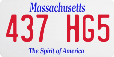 MA license plate 437HG5