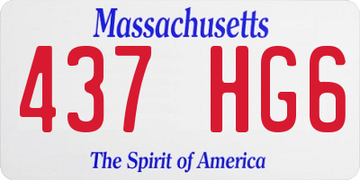 MA license plate 437HG6