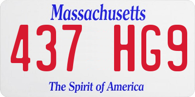 MA license plate 437HG9