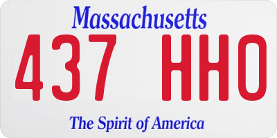 MA license plate 437HH0