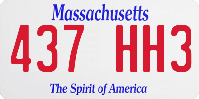 MA license plate 437HH3