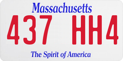 MA license plate 437HH4
