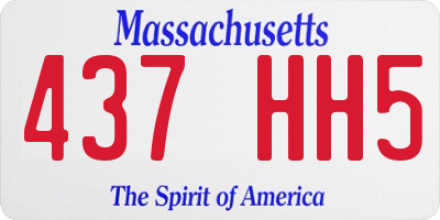 MA license plate 437HH5