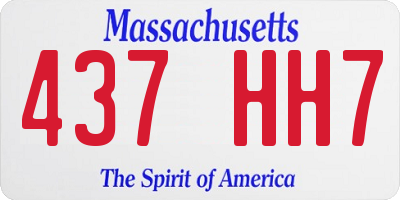 MA license plate 437HH7