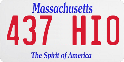 MA license plate 437HI0
