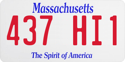 MA license plate 437HI1