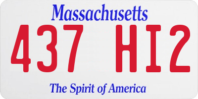 MA license plate 437HI2