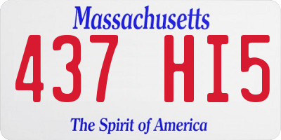 MA license plate 437HI5