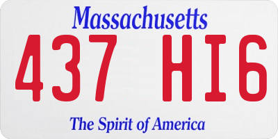 MA license plate 437HI6