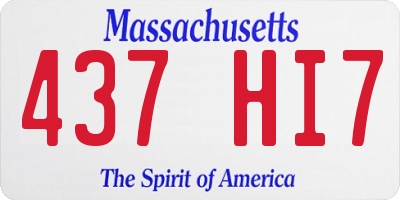MA license plate 437HI7