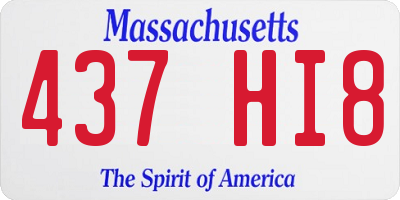 MA license plate 437HI8
