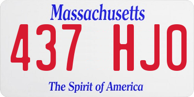 MA license plate 437HJ0