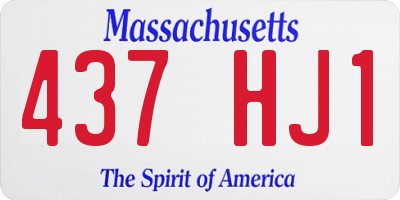 MA license plate 437HJ1