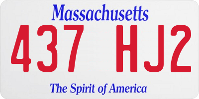 MA license plate 437HJ2
