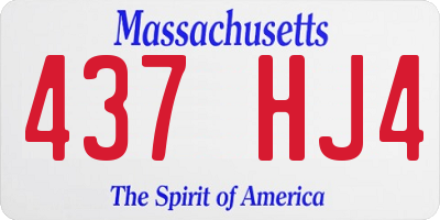 MA license plate 437HJ4