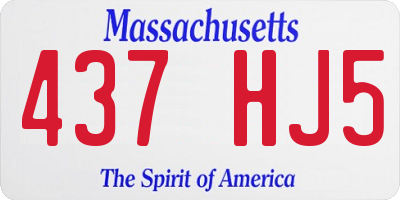 MA license plate 437HJ5