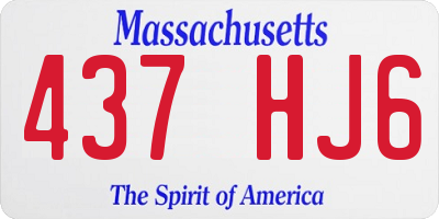 MA license plate 437HJ6