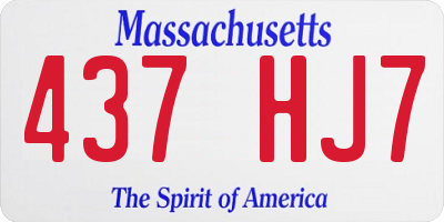 MA license plate 437HJ7