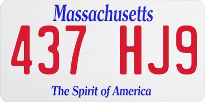 MA license plate 437HJ9
