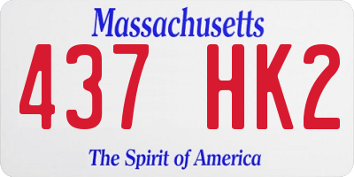 MA license plate 437HK2
