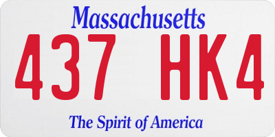 MA license plate 437HK4