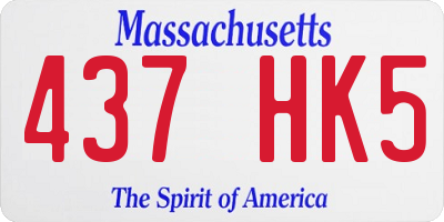 MA license plate 437HK5