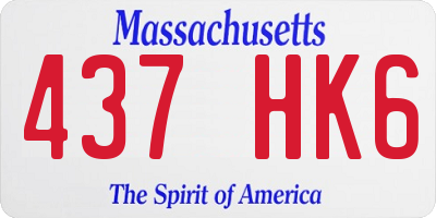 MA license plate 437HK6