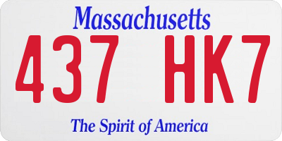 MA license plate 437HK7