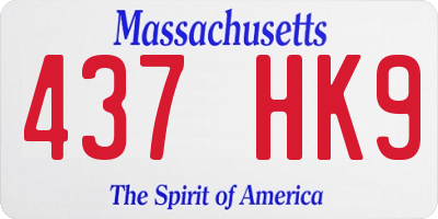 MA license plate 437HK9