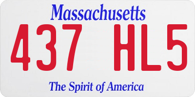 MA license plate 437HL5