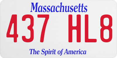 MA license plate 437HL8