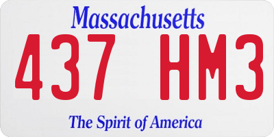 MA license plate 437HM3