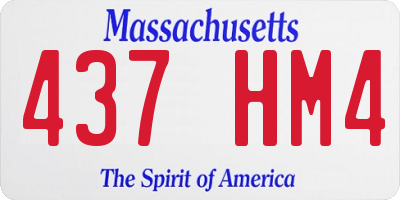 MA license plate 437HM4