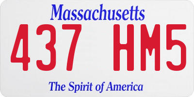 MA license plate 437HM5