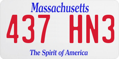 MA license plate 437HN3