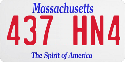 MA license plate 437HN4