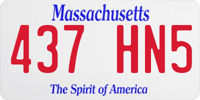 MA license plate 437HN5