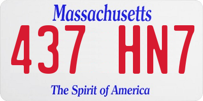MA license plate 437HN7