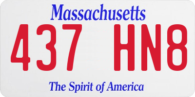 MA license plate 437HN8