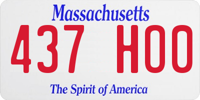 MA license plate 437HO0