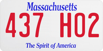 MA license plate 437HO2