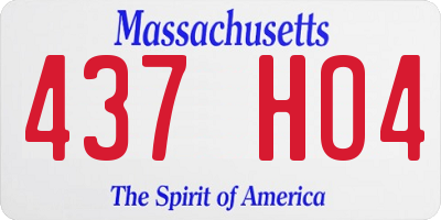 MA license plate 437HO4