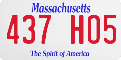 MA license plate 437HO5